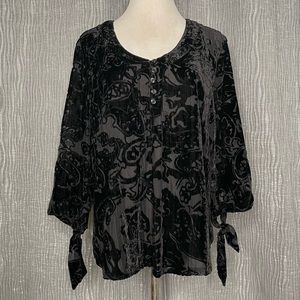 Coldwater Creek burnout velvet blouse
